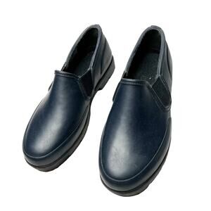 G.H. Bass & Co Navy Blue Rubber Slip On Rain Shoes Clogs Size 6M